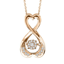 Rose Gold Dancing Bijoux en diamant 925 Pendentifs en argent